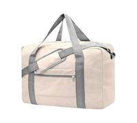 ZZHYTANG Bolsa de viaje personal aprobada por aerolíneas, bolsa de fin de semana plegable impermeable con correa de hombro desmontable y funda for trolley, 30L(Silver-gray)