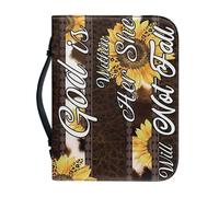 ZZHYTANG Funda de la Biblia for Mujer, Piel sintética, con Kit de Diario, Bolsillo con Cremallera, Protector Impermeable y Resistente al Desgaste, Regalo Cristiano (Pattern K,28.5CM)