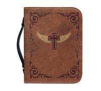 ZZHYTANG Funda de la Biblia for Mujer, Piel sintética, con Kit de Diario, Bolsillo con Cremallera, Protector Impermeable y Resistente al Desgaste, Regalo Cristiano (Pattern I,25.9CM)