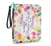 ZZHYTANG Funda for Biblias, Libros De Texto, Protector De Libros Duradero con Ranura for Bolígrafos Incorporada, Funda Ligera Y Portátil for Cuadernos De Uso Diario, Iglesia(Pattern J,28.5CM)