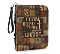 ZZHYTANG Funda for Biblias, Libros De Texto, Protector De Libros Duradero con Ranura for Bolígrafos Incorporada, Funda Ligera Y Portátil for Cuadernos De Uso Diario, Iglesia(Pattern C,30.5CM)