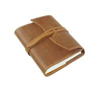 ZZHYTANG Leather Journal Notebook, Refillable Vintage Diary with Wrap Closure and Card Slot, A5/A6 Lined Notebook for Writing, Travel, Business(marrón,A5)