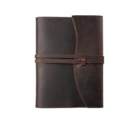 ZZHYTANG Leather Journal Notebook, Refillable Vintage Diary with Wrap Closure and Card Slot, A5/A6 Lined Notebook for Writing, Travel, Business(Coffee,A5)