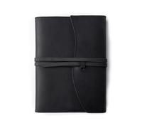 ZZHYTANG Leather Journal Notebook, Refillable Vintage Diary with Wrap Closure and Card Slot, A5/A6 Lined Notebook for Writing, Travel, Business(Negro,A5)