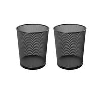 ZZHYTANG Set de 2 Papeleras de Malla Metálica, Sin Tapa, Gran Capacidad, Antioxidante, for Oficina, Hogar, Dormitorio, Sala, Negro(18 l)