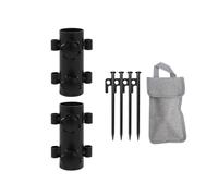 ZZHYTANG Soporte fijador de Poste toldo Camping con estacas Acero y Bolsa de Transporte, Base Regulable Doble pomo for Tienda Exterior, diámetro Interior 37mm(2pcs,Ground Anchor L-20cm)