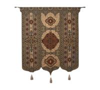 ZZHYTANG Tapiz Belga Jacquard algodón, Tapiz Mural patrón geométrico étnico Vintage Tejido Decor Villa Sala Pared Fondo(Tapestry-Rod-Tassels)