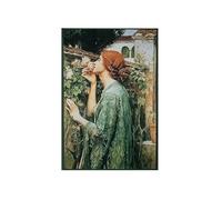 ZZHYTANG Tapiz Belga Tejido algodón, Arte Pared Vintage Mujer con Rosa 95×140cm Decor Villa Sala Pasillo(Tapestry)