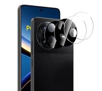 zZjoOoj 4 protectores de cámara para Xiaomi Poco F7 Pro Cámara, [9H resistente a los arañazos] Vidrio templado parte trasera de la cámara Protector de pantalla Accesorios [No para F7 Ultra], negro x2