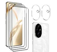 zZjoOoj Compatible con Honor 200 Pro for Tempered Glass (no para Honor 200), pack de 3 protectores de pantalla 3D y 2 películas de vidrio templado para cámara, dureza 9H, vidrio protector