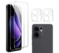 zZjoOoj Compatible con OPPO Reno 13 F/Reno 13 FS para vidrio templado, paquete de 2 protectores de pantalla y 2 películas de vidrio templado para cámara, dureza 9H, protección antiarañazos, HD