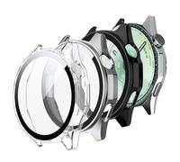 zZjoOoj Funda con Protector de Pantalla para Huawei Watch GT6 46mm, Carcasa Protección General, Cristal Vidrio Templado Incorporado Alta Sensibilidad - Negro, Plateado, Transparente