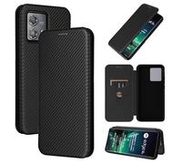 zZjoOoj Funda de Fibra de Carbono para Motorola Edge 40 Neo,[Ranuras para Tarjetas][Cierre magnético][Negra]