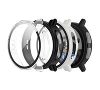 zZjoOoj Funda para Garmin Bounce 2 43 mm, protector de pantalla de cristal templado integrado, alta sensibilidad, 3 unidades (negro, marfil/transparente)