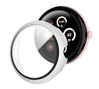zZjoOoj Funda para Google Pixel Watch 3, 45 mm, con protector de pantalla, resistente a los arañazos, ultrafina, para Google Watch 3 de 45 mm, color blanco lechoso