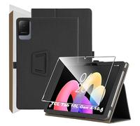 zZjoOoj Funda para Tablet TCL Tab 10L Gen 4 10.1 Pulgadas con 1 Pieza de Película de Vidrio Templado, Ultradelgada, Funda de Cuero PU Premium con Función de Soporte Vertical,Negro