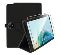 zZjoOoj Funda para TCL Tab 11 Gen 2/Tab 11 FE 10.95 Pulgadas,Negro PU Cuero Flip Protectora Carcasa con 1 Piezas Cristal Templado Protector de Pantalla para TCL Tab 11 Gen 2