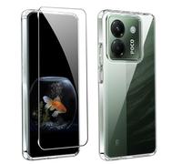 zZjoOoj Funda Silicona para Xiaomi Poco M7 Pro + 1 Vidrio Templado Protector de Pantalla, Funda de Silicona TPU Flexible, Antigolpes Carcasa,Antiarañazos (Transparente)
