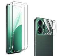 zZjoOoj Protector de pantalla compatible con OPPO Reno 14 F 5G/14 FS 5G para cristal protector de tanque, 2 protectores de pantalla y 2 protectores de cámara, dureza 9H, antiarañazos, sin burbujas