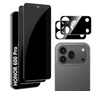 zZjoOoj Protector de pantalla de privacidad para HONOR 600 Pro, antiespía y protector de cámara [2 + 2 unidades], dureza 9H, protector de pantalla antiarañazos, protección de privacidad