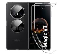 zZjoOoj Protector de Pantalla para Honor Magic V3, 2 Piezas Película de Hidrogel Flexible de TPU,2 Piezas de Protector de Lente de Cámara,Curva 3D de Cobertura Completa,Sin Burbujas