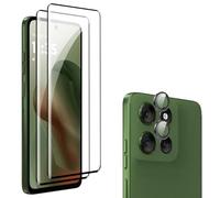 zZjoOoj Protector de pantalla para Motorola Moto G56 5G, paquete de 2 películas de vidrio templado, 2 piezas de protección de cámara con anillo metálico individual, protección resistente a los