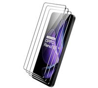 zZjoOoj Protector de Pantalla para OPPO Reno 12 F 5G/4G /OPPO Redno 12 FS 5G/4G, Paquete de 3 Protectores de Pantalla de VidrioTemplado con 2 Protectores de cámara [Película de Vidrio Duro 9H]