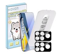 zZjoOoj Protector de Pantalla para Xiaomi POCO F8 Ultra,[Eliminación automática de polvo] 2 Piezas Cristal Templado y 2 Piezas Protector de Lente de Cámara,HD Clara