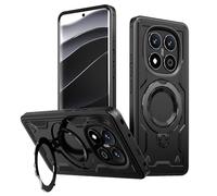 zZjoOoj Soporte mágico de 360° para Xiaomi Redmi Note 14 Pro 5G / Xiaomi Poco X7 5G Funda for MagSafe, Invisible Stand, Military Standard,Soft TPU + PC Shockproof Mobile Case,Negro