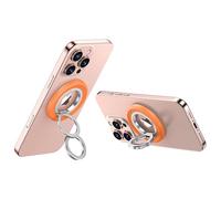 zZjoOoj Soporte magnético para dedo con anillo, giratorio 360°, imán N52 fuerte, se puede utilizar directamente para MagSafe iPhone (12-17) Samsung Galaxy Z Fold 8/8 Ultra & MagSafe, color naranja