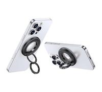 zZjoOoj Soporte magnético para dedo con anillo, giratorio 360°, imán N52 fuerte, uso directo para MagSafe iPhone (12-17) Samsung Galaxy Z Fold 8/8 Ultra & MagSafe, color negro
