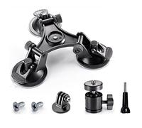 zZjoOoj Triple Suction Cup Mount for Gopro Hero 13/12/11/10 Series, DJI Osmo Action 4/3/2 with 1/4"-20 Thread Adapter