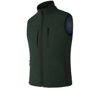 Zzkouine Chaleco de cáscara blanda para hombres chaleco de malla transpirable forrado chaleco de bicicleta a prueba de viento chaqueta sin mangas-Green-3XL