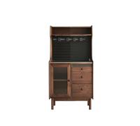 ZZlei2yu-12 Armario de Comedor Consola Wooden Sideboard Tea/Coffee Station Stone Slab Countertop Low Storage Cabinet