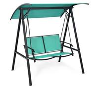 ZZlei2yu-12 Banco Exterior Columpio for Exteriores, Resistente a la Intemperie, Columpio for Porche, Dosel Ajustable, Marco de Acero, pasamanos oscilante Moderno for Exteriores Garden Bench(Green)