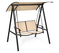ZZlei2yu-12 Banco Exterior Columpio for Exteriores, Resistente a la Intemperie, Columpio for Porche, Dosel Ajustable, Marco de Acero, pasamanos oscilante Moderno for Exteriores Garden Bench(Coffee)