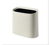 ZZlei2yu-12 Cubo de Basura Bote de basura con hendidura for el hogar, oficina interior, cubo de basura de plástico ovalado descubierto, cesta de papel, bote de basura Cubo de Pedal(Beige)