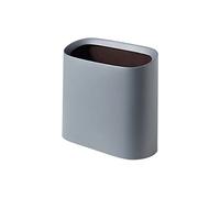 ZZlei2yu-12 Cubo de Basura Bote de basura con hendidura for el hogar, oficina interior, cubo de basura de plástico ovalado descubierto, cesta de papel, bote de basura Cubo de Pedal(Grey)