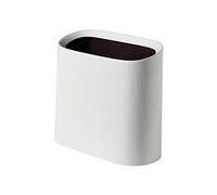 ZZlei2yu-12 Cubo de Basura Bote de basura con hendidura for el hogar, oficina interior, cubo de basura de plástico ovalado descubierto, cesta de papel, bote de basura Cubo de Pedal(Blanco)
