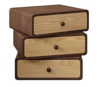 ZZlei2yu-12 Mesa de té Mesita de Noche con 3 cajones for el hogar, Dormitorio, Sala Estar, soluciones Almacenamiento Mesa de Suelo(Bruin,Grande)