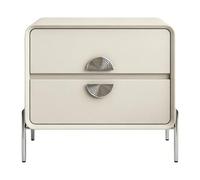 ZZlei2yu-12 Mesa de té Mesita de Noche con Cuerpo Cuadrado, Cuatro Patas Metal, Dos cajones for Almacenamiento en el Dormitorio Mesa de Suelo(Blanco,Grande)