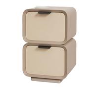 ZZlei2yu-12 Mesa de té Mesita de Noche con Dos cajones cúbicos Apilados manija Panel Delgado for Almacenamiento en el Dormitorio Mesa de Suelo(Bruin,Medio)