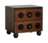 ZZlei2yu-12 Mesa de té Mesita de Noche con Dos cajones y perillas Metal for Almacenamiento en el Dormitorio Mesa de Suelo