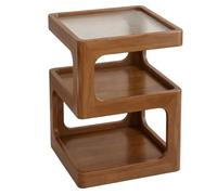 ZZlei2yu-12 Mesa de té Mesita de Noche con estantes Abiertos 3 Niveles for Almacenamiento en la Sala Estar del Dormitorio hogar Mesa de Suelo(Pequeño)
