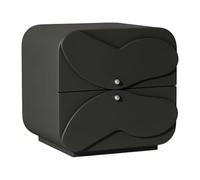 ZZlei2yu-12 Mesa de té Mesita de Noche con Forma Cubo Esquina Redondeada y Dos cajones for organización Almacenamiento en el Dormitorio Mesa de Suelo(Negro,Grande)