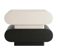 ZZlei2yu-12 Mesa de té Mesita de Noche Doble Nivel con Tiradores y cajones empotrados for Sala Estar Dormitorio Mesa de Suelo(Negro,Pequeño)