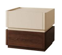 ZZlei2yu-12 Mesa de té Mesita de Noche Dos Niveles con cajón Almacenamiento Doble y Bandeja Superior empotrada for Dormitorio Mesa de Suelo(Bruin,Grande)