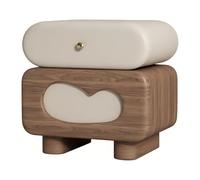ZZlei2yu-12 Mesa de té Mesita de Noche giratoria con cajón Superior y Esquina Redondeada for Almacenamiento en el Dormitorio Mesa de Suelo(Bruin,Grande)