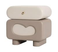 ZZlei2yu-12 Mesa de té Mesita de Noche giratoria con cajón Superior y Esquina Redondeada for Almacenamiento en el Dormitorio Mesa de Suelo(Grey,Medio)