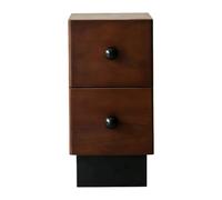 ZZlei2yu-12 Mesa de té Mesita de Noche Vertical Estrecha con Dos cajones y Base for Almacenamiento en el Dormitorio Mesa de Suelo(Bruin,Medio)